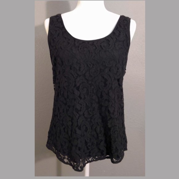 LOFT Tops - Ann Taylor Loft Lace Tank, Size L